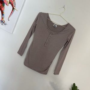 Nom Maternity Striped 3/4 Sleeve Top Sz XS